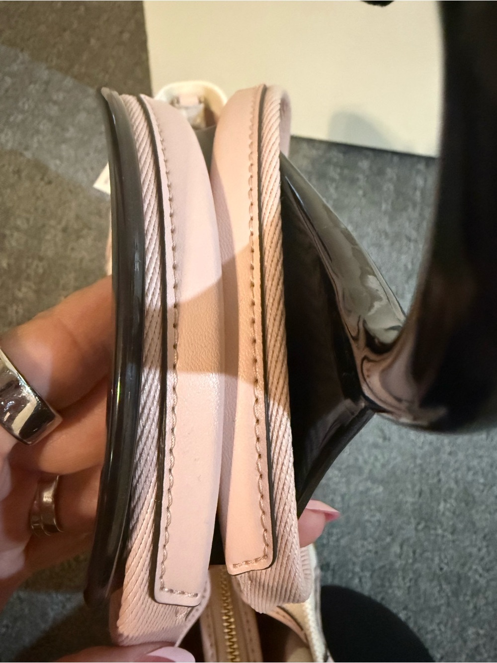 kate spade Canvas Tote with Blush Pink Straps - Picture 6 of 10